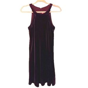 Betsey Johnson deep Burgundy Velvet Midi Sleeveless Holiday Dress Womens Sz 2